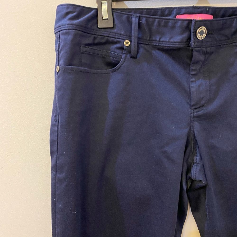 Lilly Pulitzer Worth Skinny Navy Blue Pants Women’s Size 12 - Picture 3 of 10